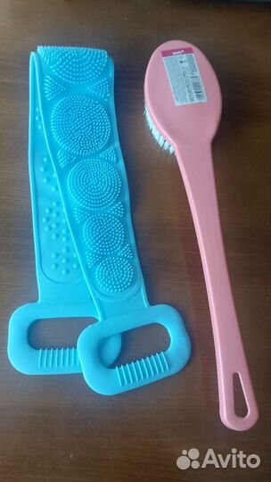 Силиконовая мочалка и щетка для мытья спины