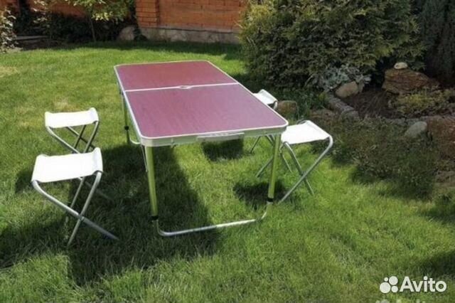 Туристический стол чемодан с 4 стульями