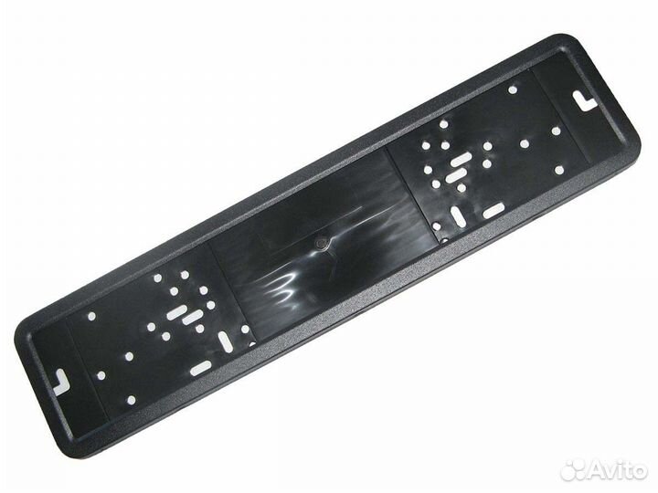 Рамка номера нержавейка и пластик черная