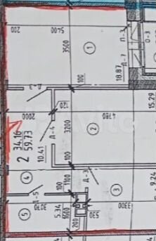 2-к. квартира, 60 м², 5/9 эт.