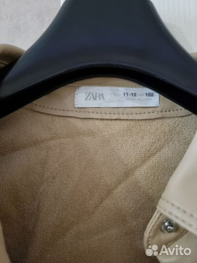 Рубашка zara экокожа для девочки