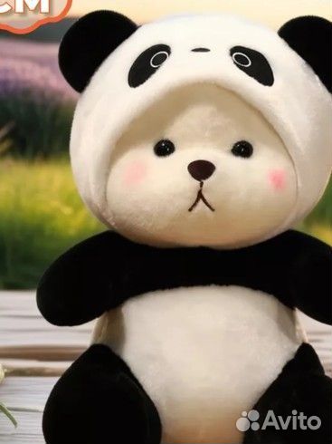 40 см Мягкая игрушка медведь в капюшоне панды