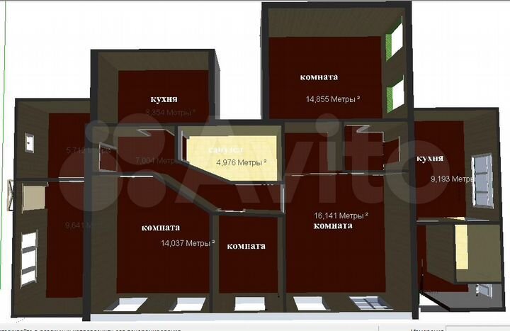 4-к. квартира, 94 м², 1/1 эт.