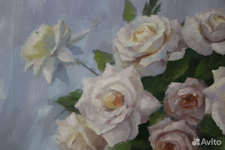 Картина маслом Цветы Розы 40х60см на холсте