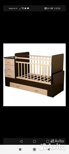 Детская кровать трансформер, с маятником