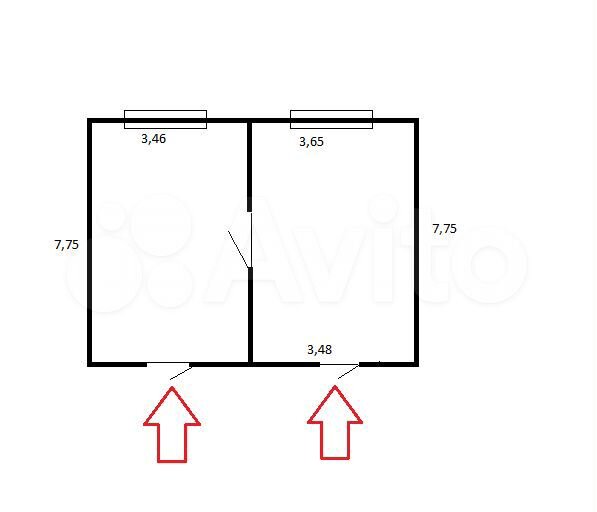 Офис на Злобина, 2 кабинета, 54.4 м²