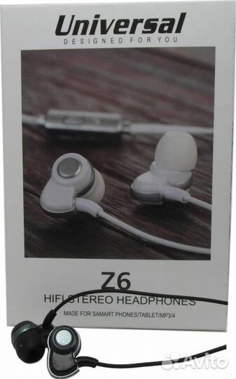 Наушники Z6 с микрофоном, Черные