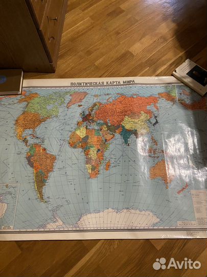 Карта мира на стену большая новая