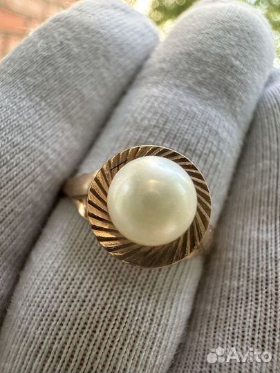 Золотое кольцо СССР 583 с жемчугом