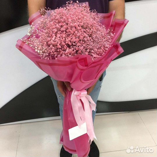 Букеты из Радужной Гипсофилы. Цветы. Доставка