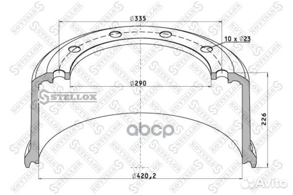 85-00041-SX торм.барабан 420x180/184 H227 d2