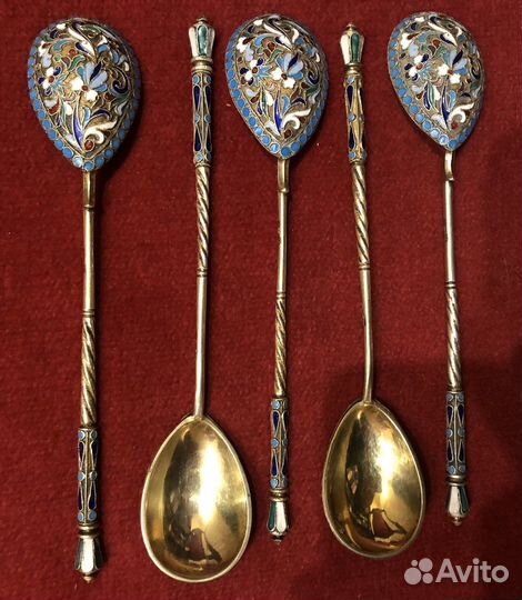 Ложки эмаль по скани набор 5 шт