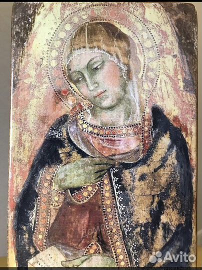 Икона Мадонна Дева Мария деревянная модерн подарок