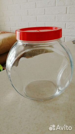 Новые стеклянные банкиPasabahce 2000 мл с крышкой