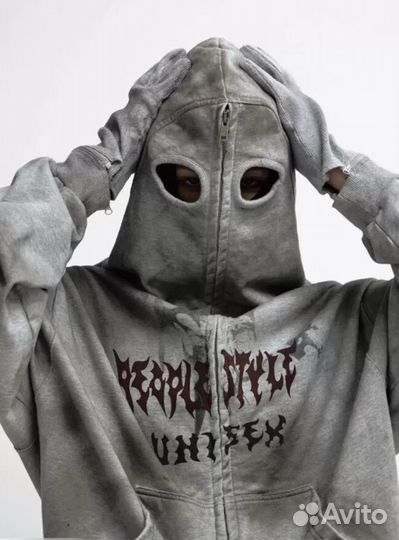 Зип худи с балаклавой и капюшоном