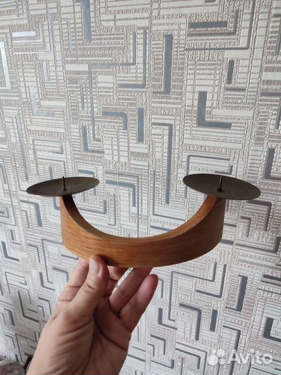 Подсвечник дерево и металл СССР