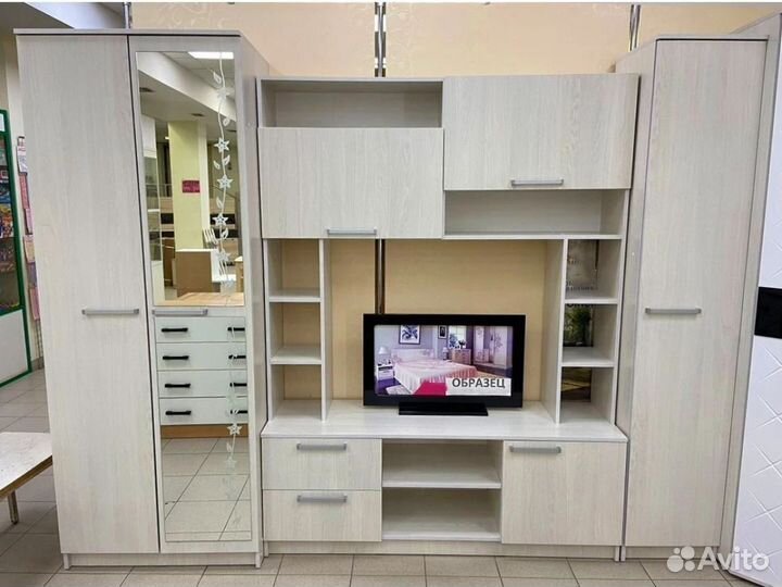 Гостиная Флора 270 ясень белый (бтс)