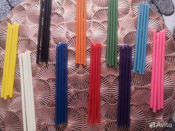 Свечи восковые цветные для ритуалов и скруток