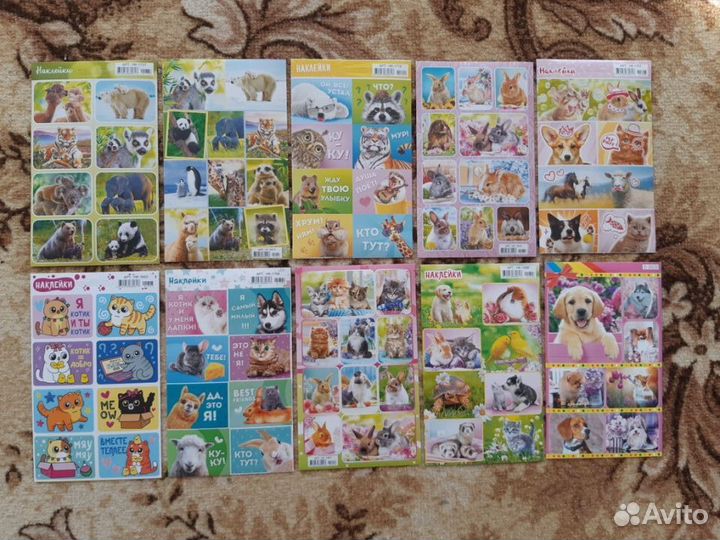 Наклейки Кошки, Собаки, Лошадки и др