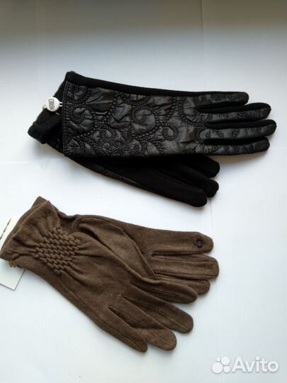 Перчатки женские кожаные новые