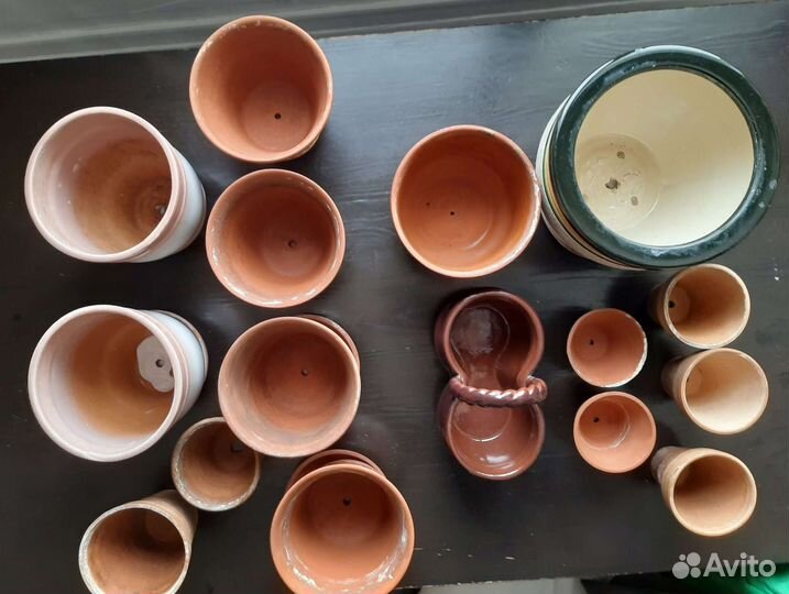 Горшки цветочные керамика маленькие, средние до 5л