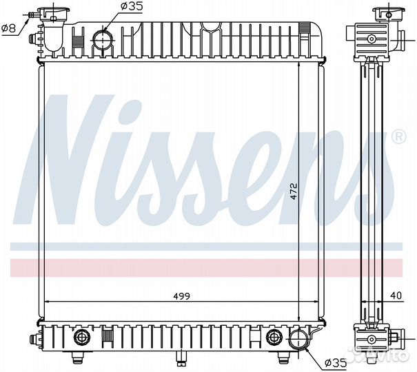 Радиатор охлаждения двс mercedes-benz T 200-series