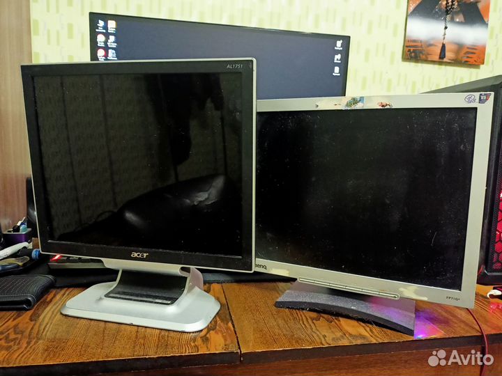 Мониторы Acer al1751 и Benq fp71g+