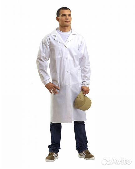 Халаты 100 хб белые (бязь)