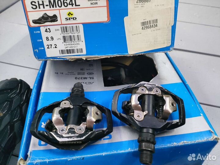 Контактные педали и велотуфли MTB Shimano 42 р