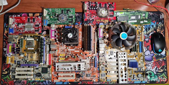 Материнские платы 754, 939, 478 + agp видеокарты