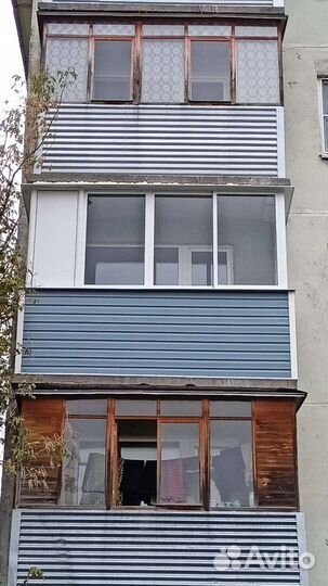 Остекление балконов, отделка сайдингом,окна пвх