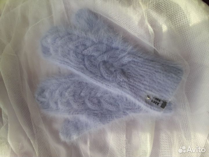 Варежки из пуха норки