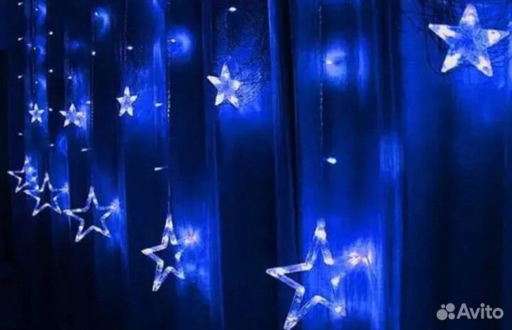 Крутая гирлянда-занавес Звездное небо