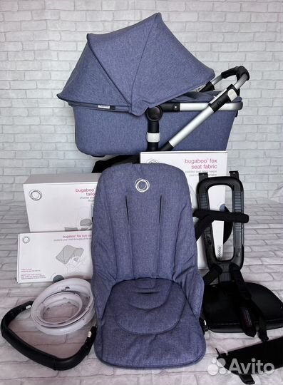 Коляска Bugaboo Fox 3в1 Blue Melange total