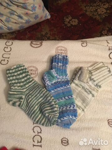 Носки ручной вязки шерстяные