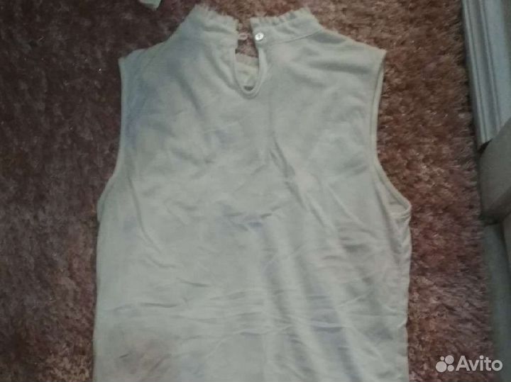 Блузка белая без рукава 42 xs