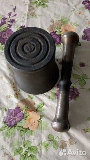 Ступка с пестиком СССР чугунная