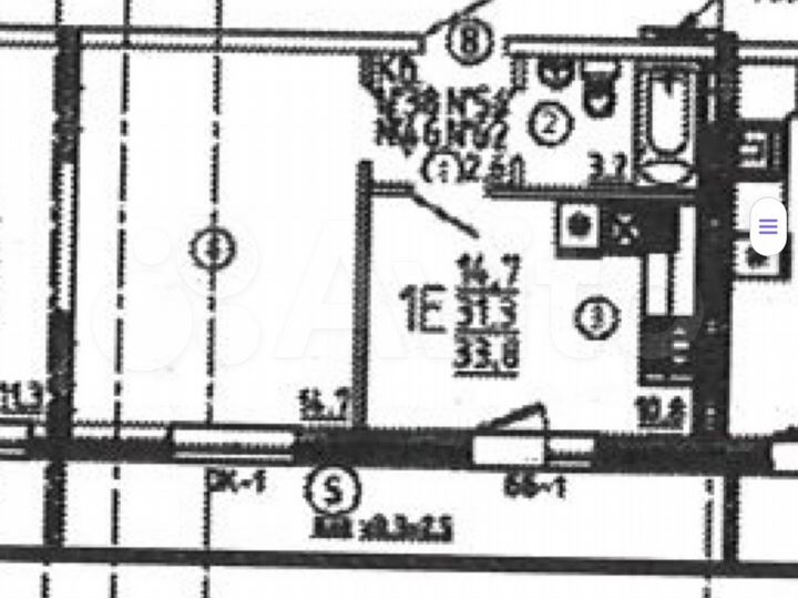 1-к. квартира, 33,8 м², 5/5 эт.