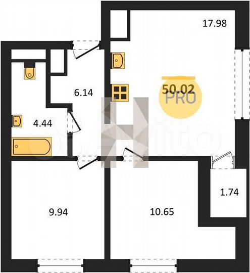 2-к. квартира, 50 м², 30/31 эт.