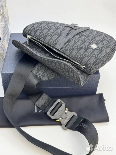 Мужская сумка Dior Saddle Oblique Жаккард