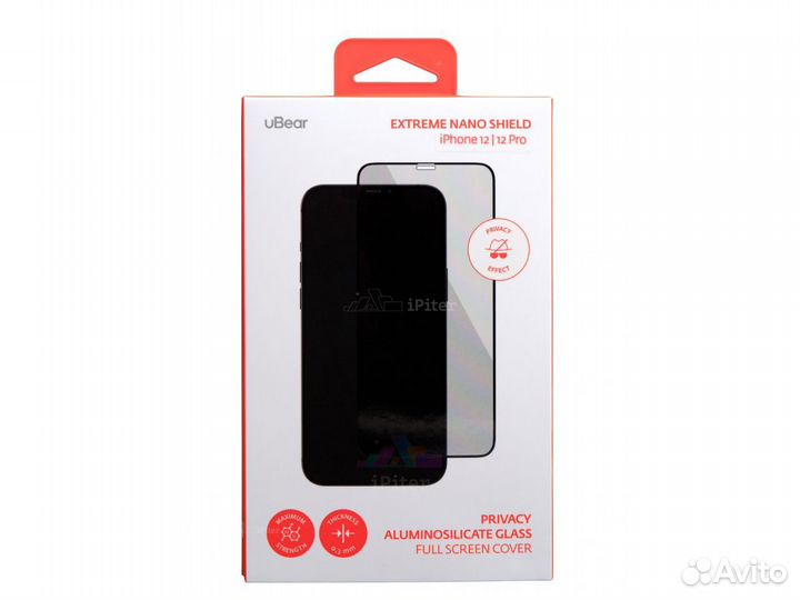 Защитное стекло uBear Nano Privacy для смартфона iPhone 12/12 Pro