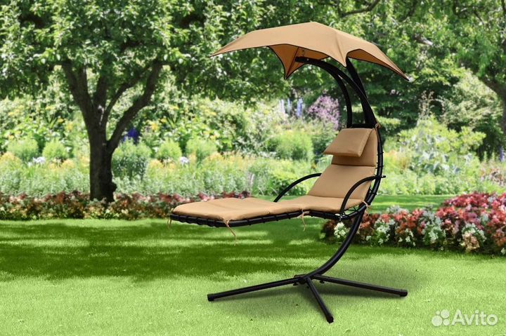 Подвесные одноместные садовые качели Luna, бежевый