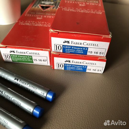 Ручка капиллярная Faber-Castell синяя, 0,4мм