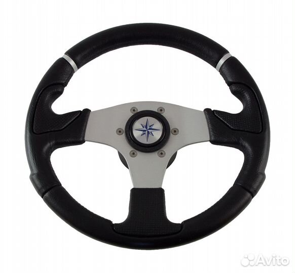Рулевое колесо nisida обод черный, спицы серебряны
