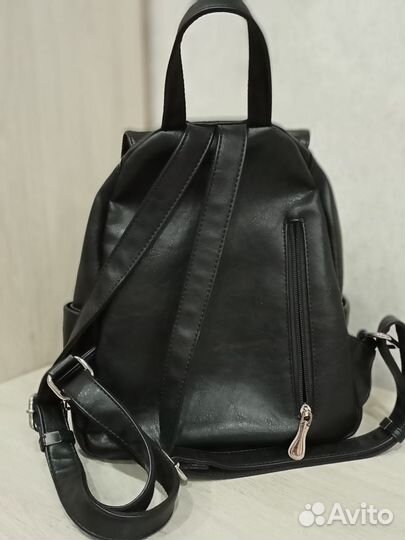 Рюкзак женский натуральная кожа черный