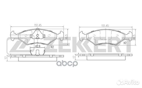 Колодки передние Ford/Zekkert/ BS2853 Zekkert