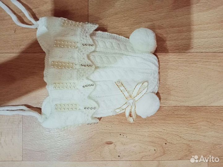 Шапочка теплая для новорожденных новая