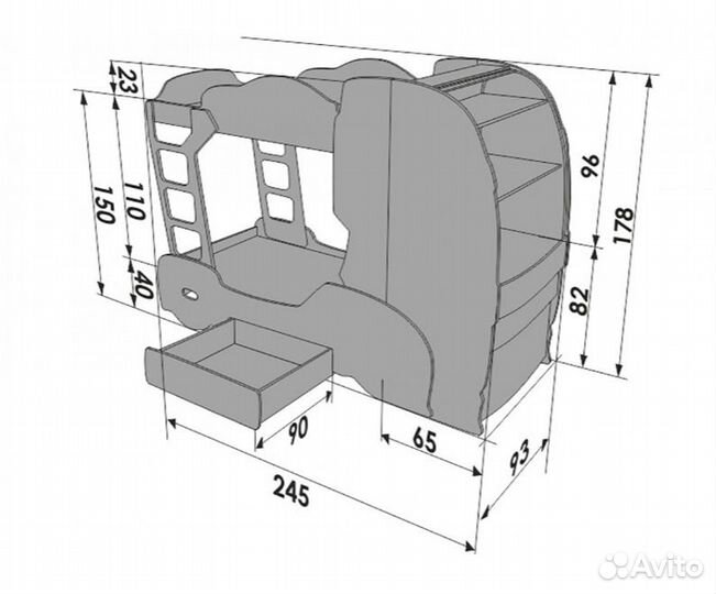 Двухъярусная кровать машина-Скания