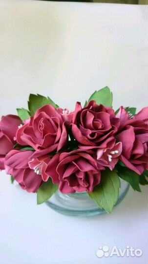 Ободок с цветами handmade из фоамирана