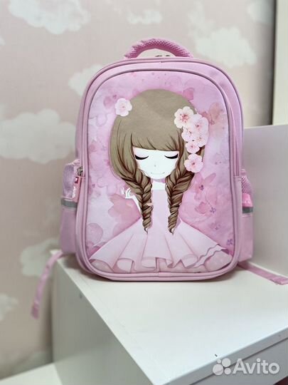 Новый школьный рюкзак для девочки розовый